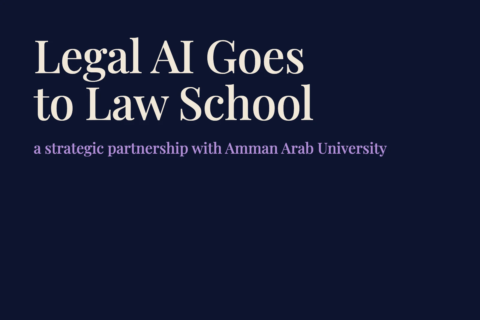 HAQQ × Amman Arab University: Legal AI Partnership
