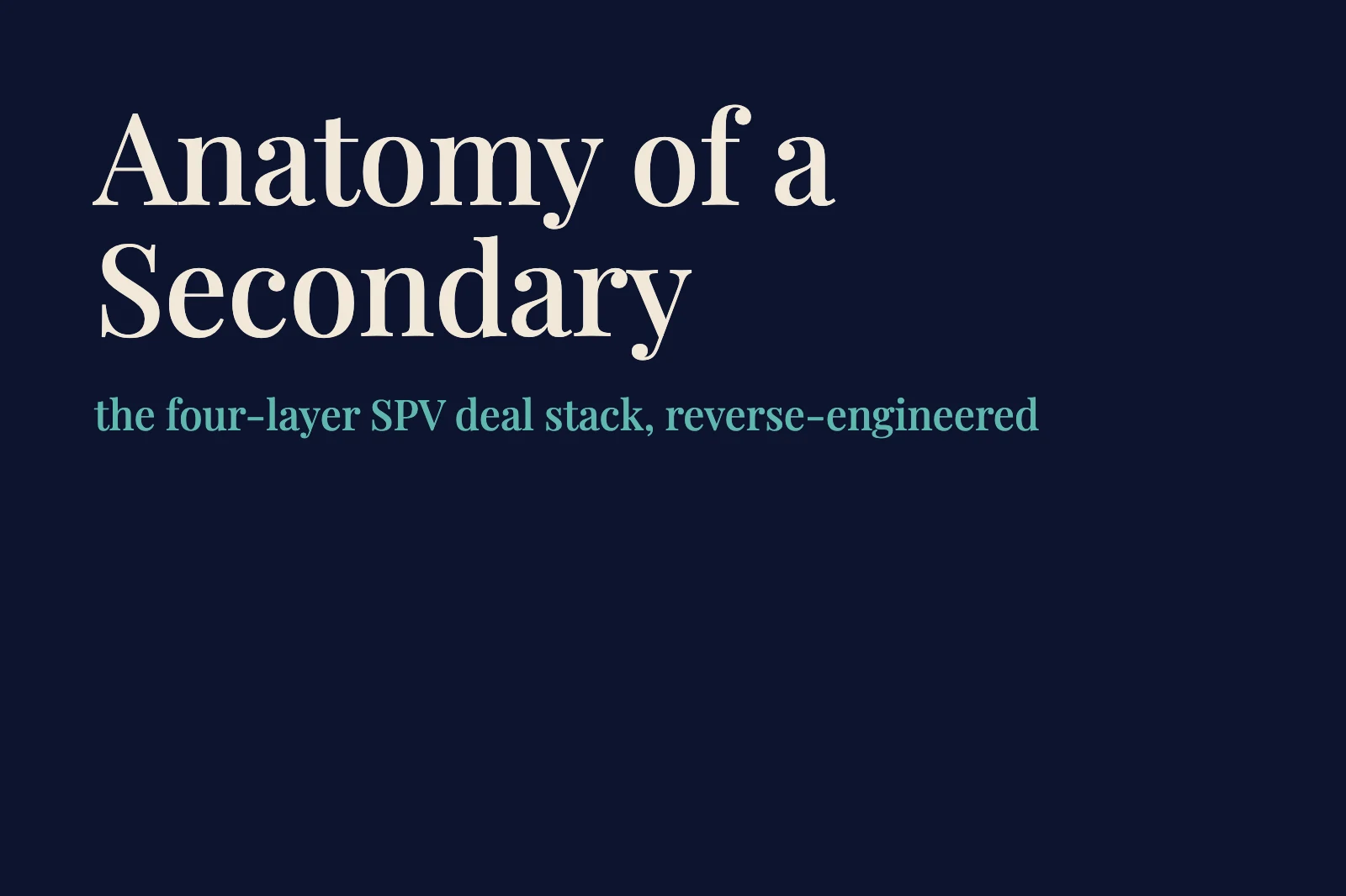 Series B Secondary via Nominee SPV: The Legal Architecture