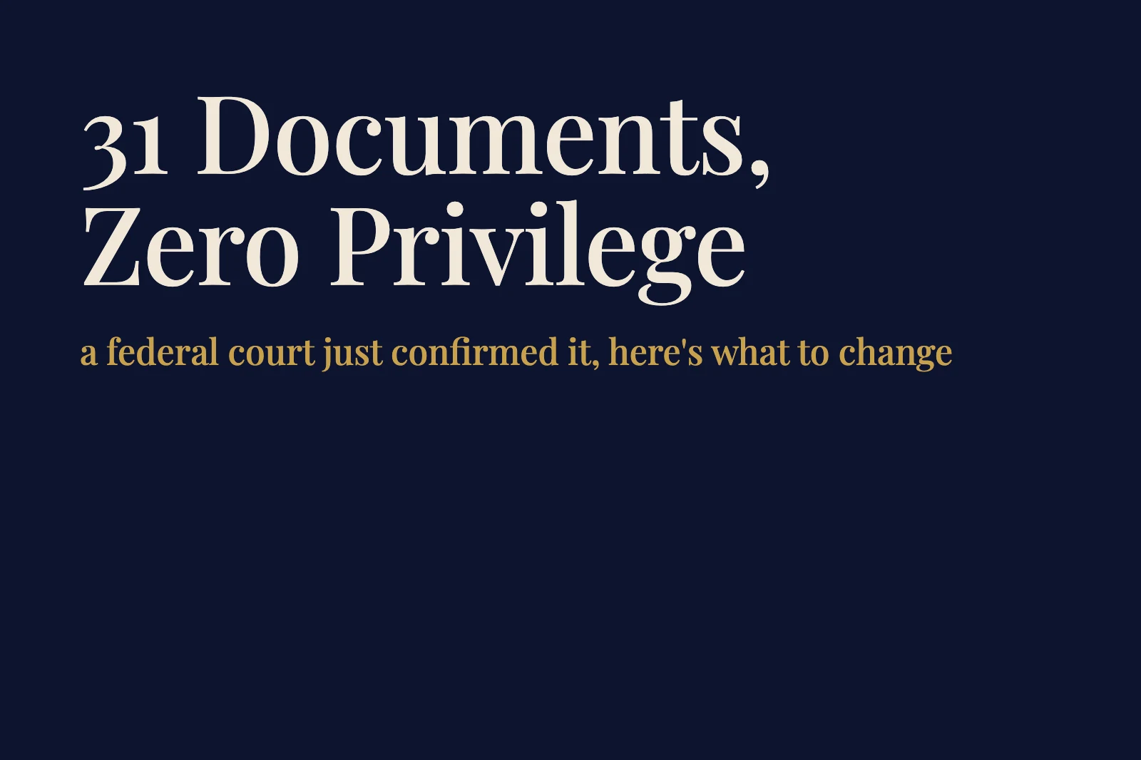 Are AI Chats Privileged? A Federal Court Says No