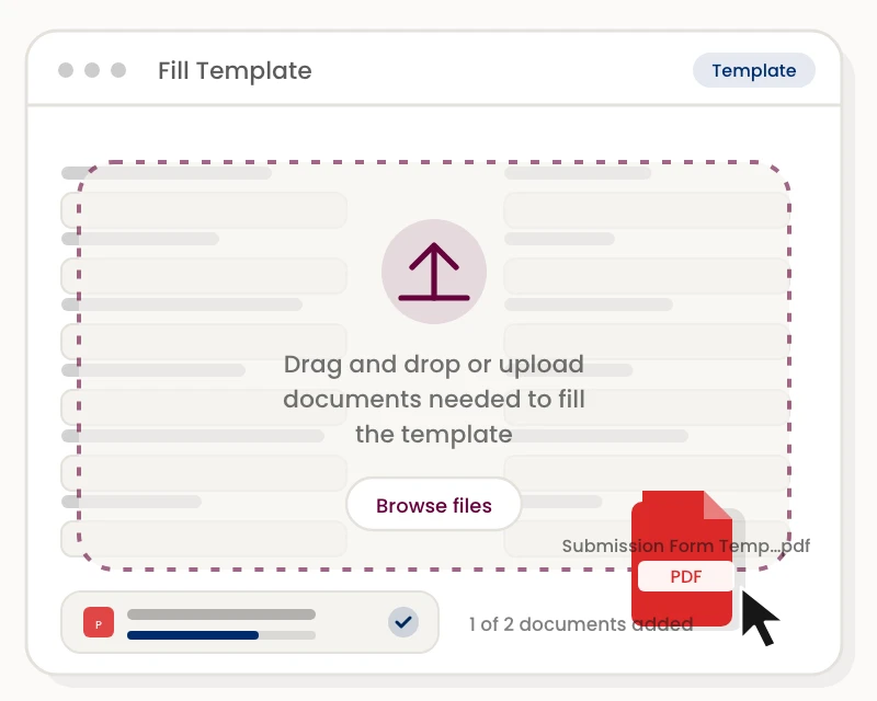 Drag Drop Fill Template Upload