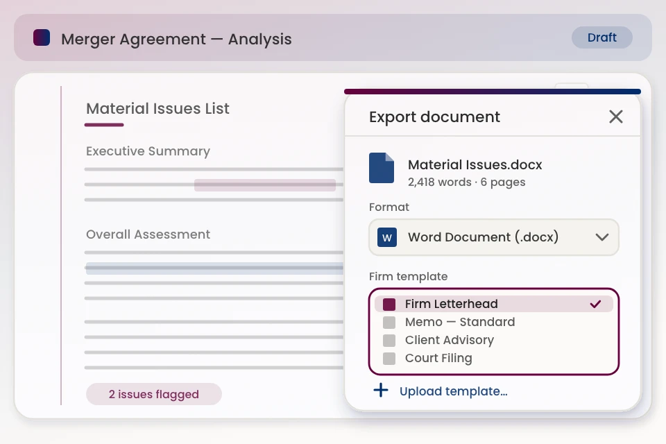 Export Document Firm Template