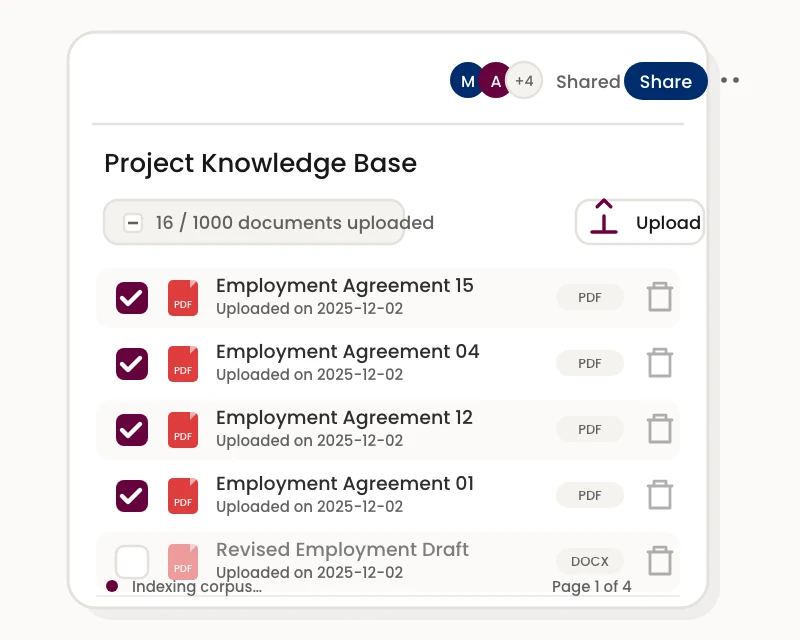 Project Knowledge Base Uploads