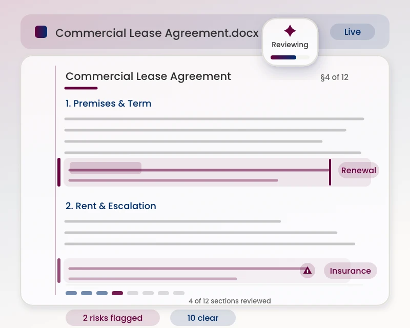 Reviewing Lease Agreement Progress